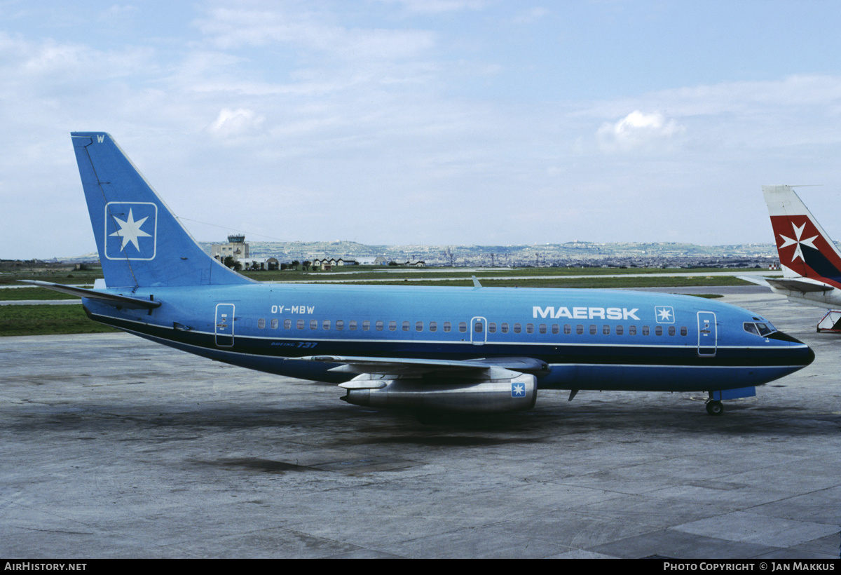 Aircraft Photo of OY-MBW | Boeing 737-2L9/Adv | Maersk Air | AirHistory.net #676632