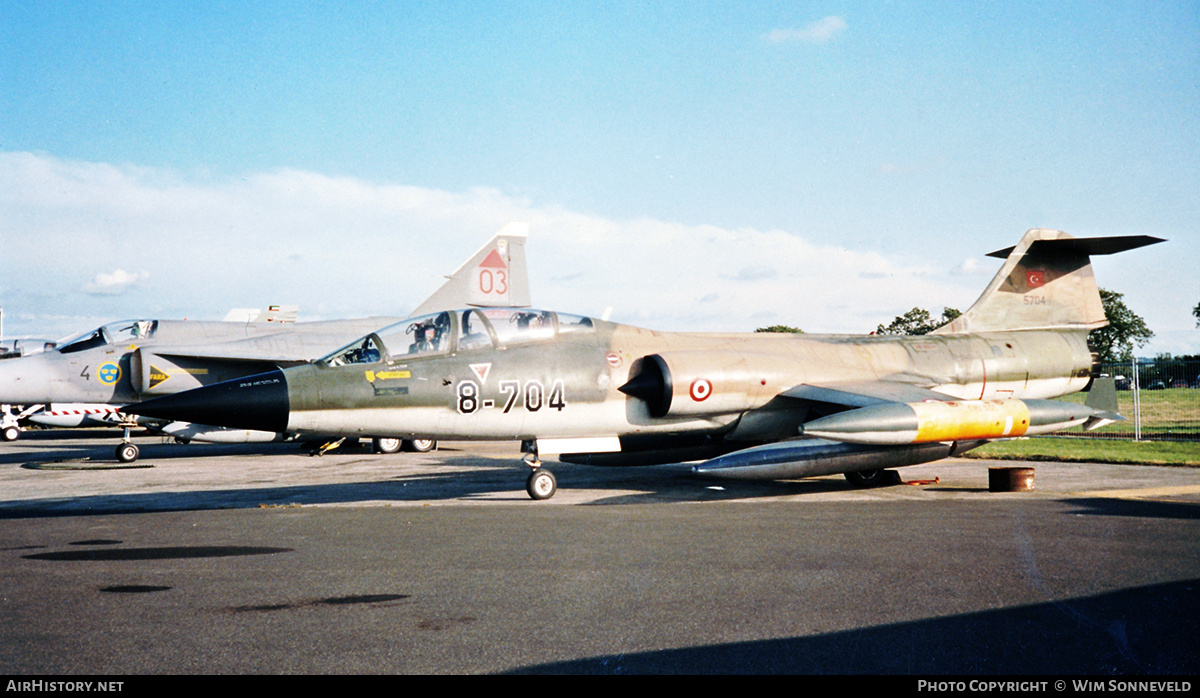 Aircraft Photo of 5704 | Lockheed TF-104G Starfighter | Turkey - Air Force | AirHistory.net #676796