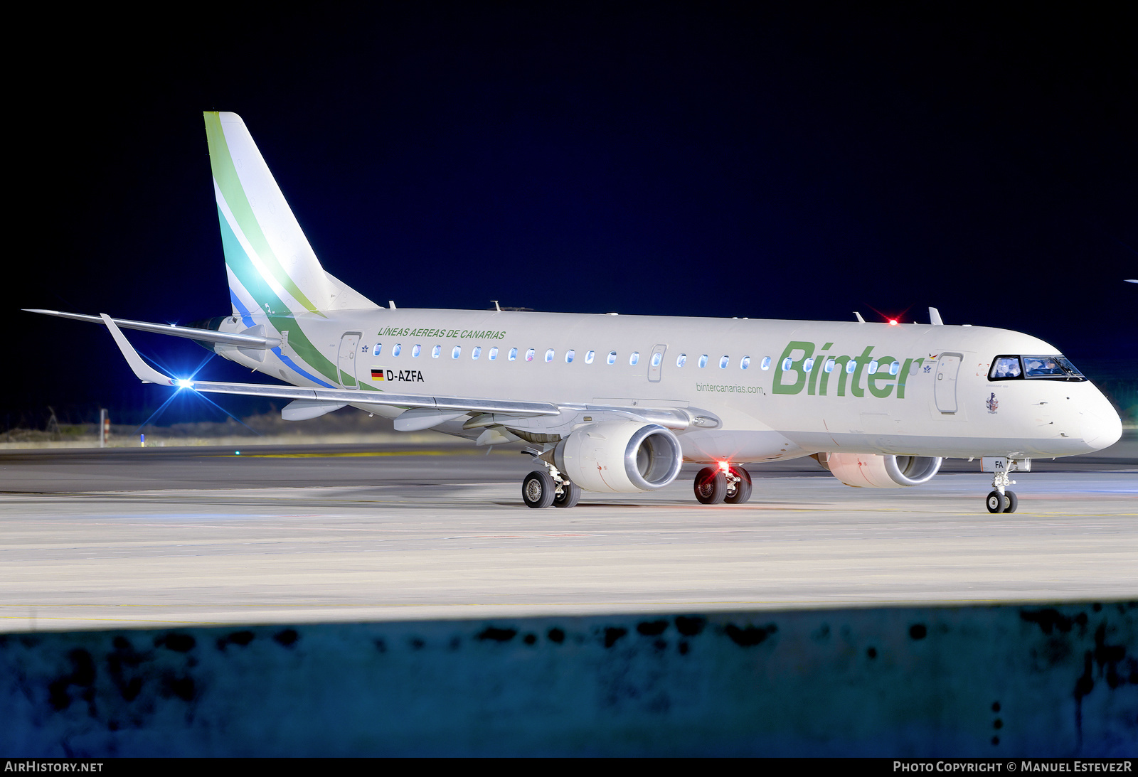 Aircraft Photo of D-AZFA | Embraer 190LR (ERJ-190-100LR) | Binter Canarias | AirHistory.net #677119