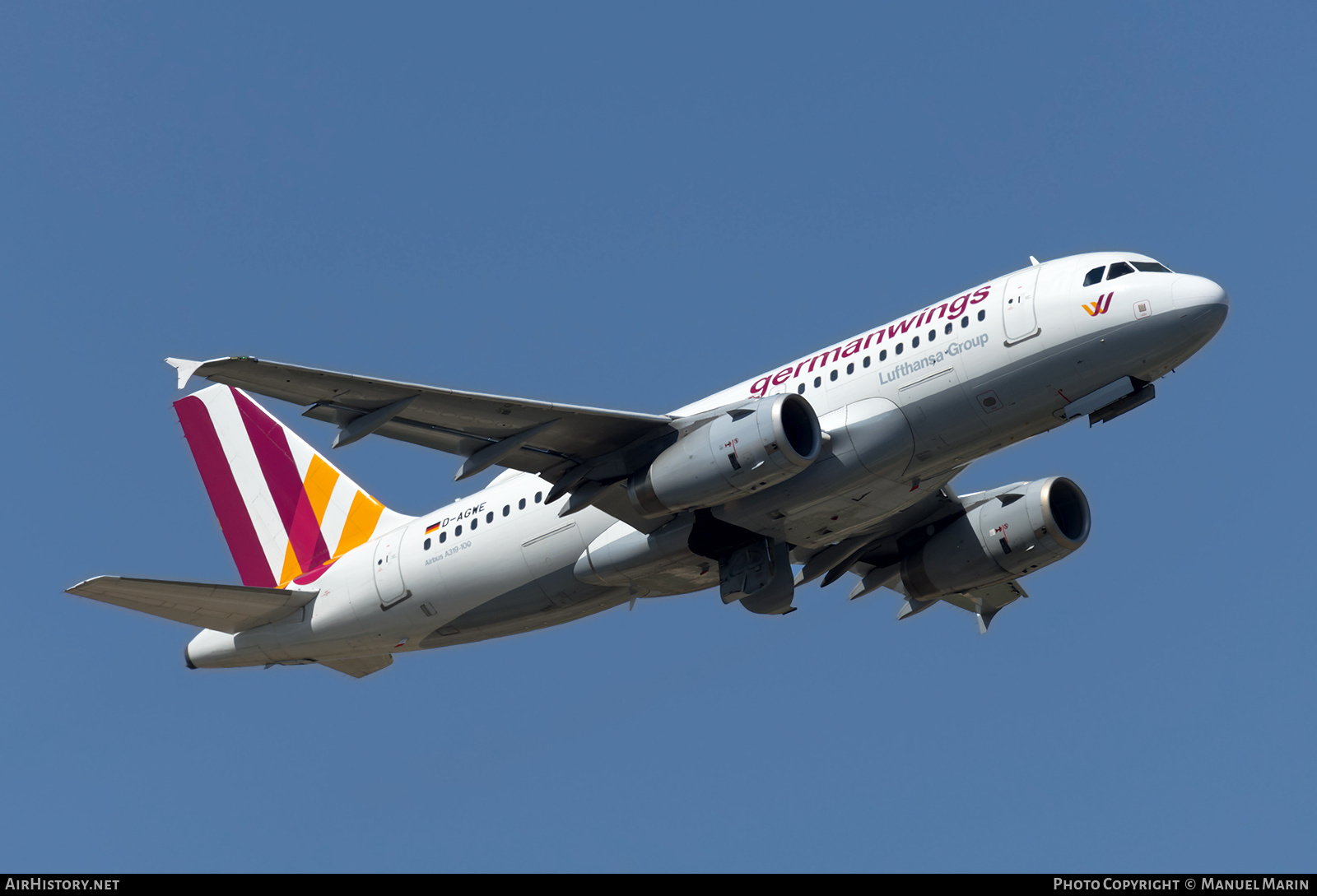 Aircraft Photo of D-AGWE | Airbus A319-132 | Germanwings | AirHistory.net #677413