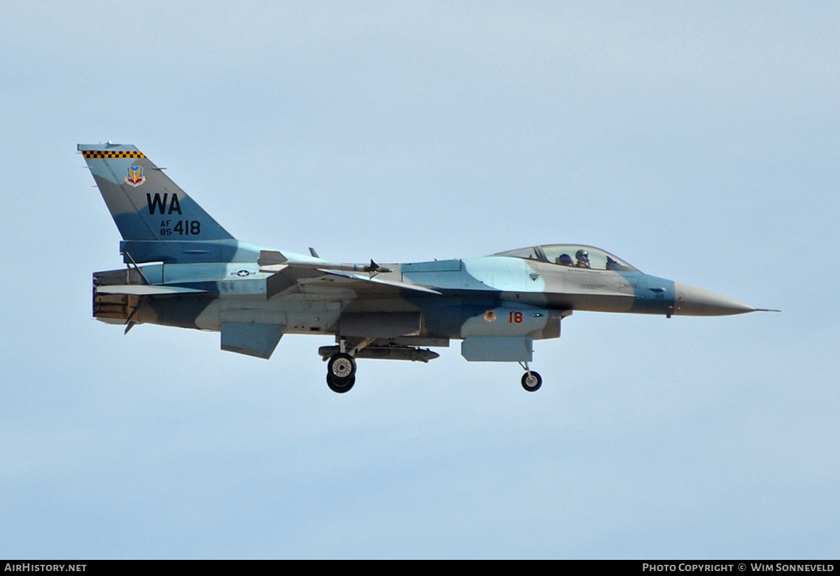 Aircraft Photo of 85-1418 / AF85-418 | General Dynamics F-16C Fighting Falcon | USA - Air Force | AirHistory.net #677421