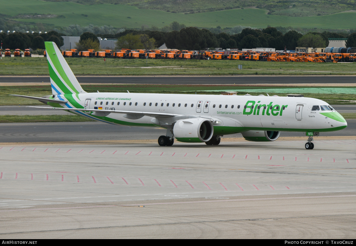 Aircraft Photo of EC-NFA | Embraer 195-E2 (ERJ-190-400) | Binter Canarias | AirHistory.net #677565