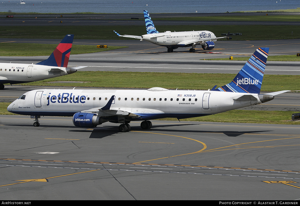 Aircraft Photo of N358JB | Embraer 190AR (ERJ-190-100IGW) | JetBlue Airways | AirHistory.net #678397