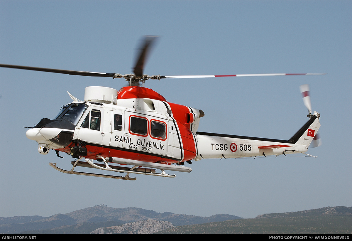 Aircraft Photo of TCSG-505 | Agusta AB-412EP | Turkey - Coast Guard | AirHistory.net #679442