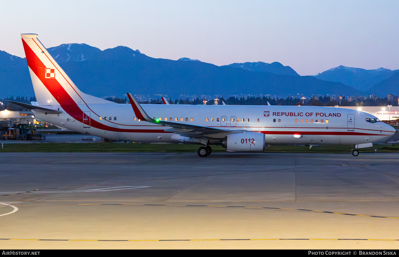 Aircraft Photo of 0112 | Boeing 737-800 | Poland - Air Force | AirHistory.net #679864