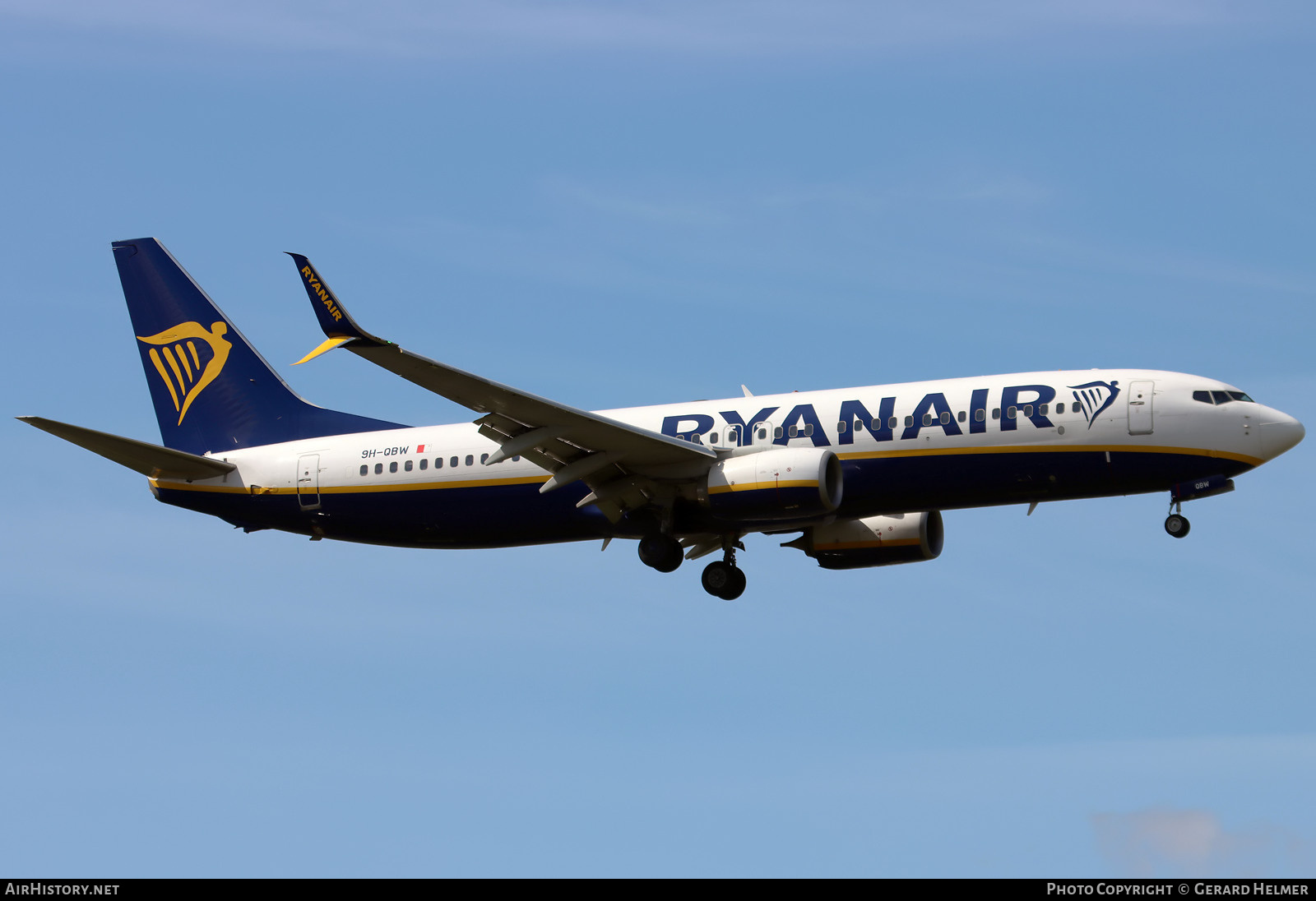 Aircraft Photo of 9H-QBW | Boeing 737-8AS | Ryanair | AirHistory.net #680348