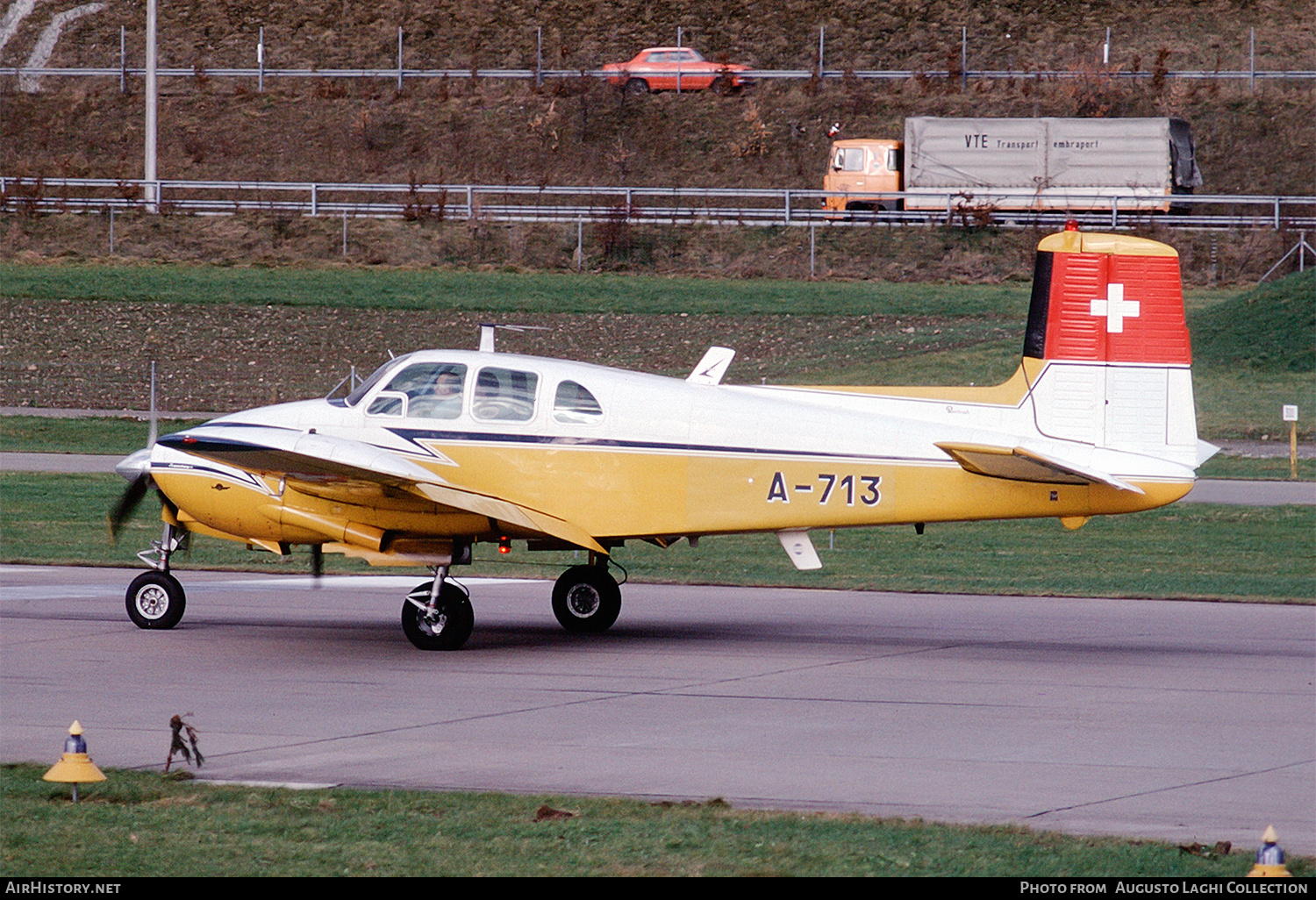 Aircraft Photo of A-713 | Beech E50 Twin Bonanza | Switzerland - Air Force | AirHistory.net #680573