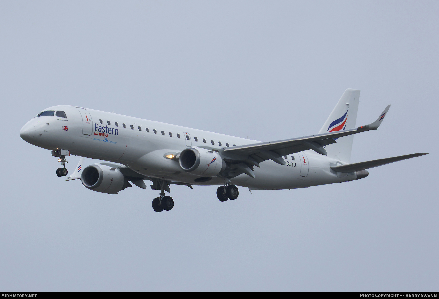 Aircraft Photo of G-CLYU | Embraer 190LR (ERJ-190-100LR) | Eastern Airways | AirHistory.net #680717