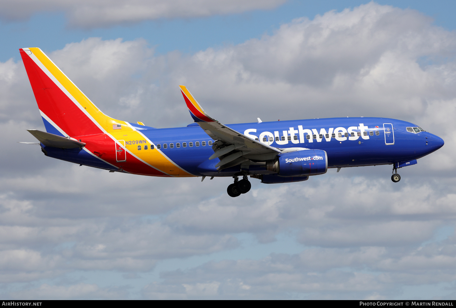 Aircraft Photo of N209WN | Boeing 737-7H4 | Southwest Airlines | AirHistory.net #680826