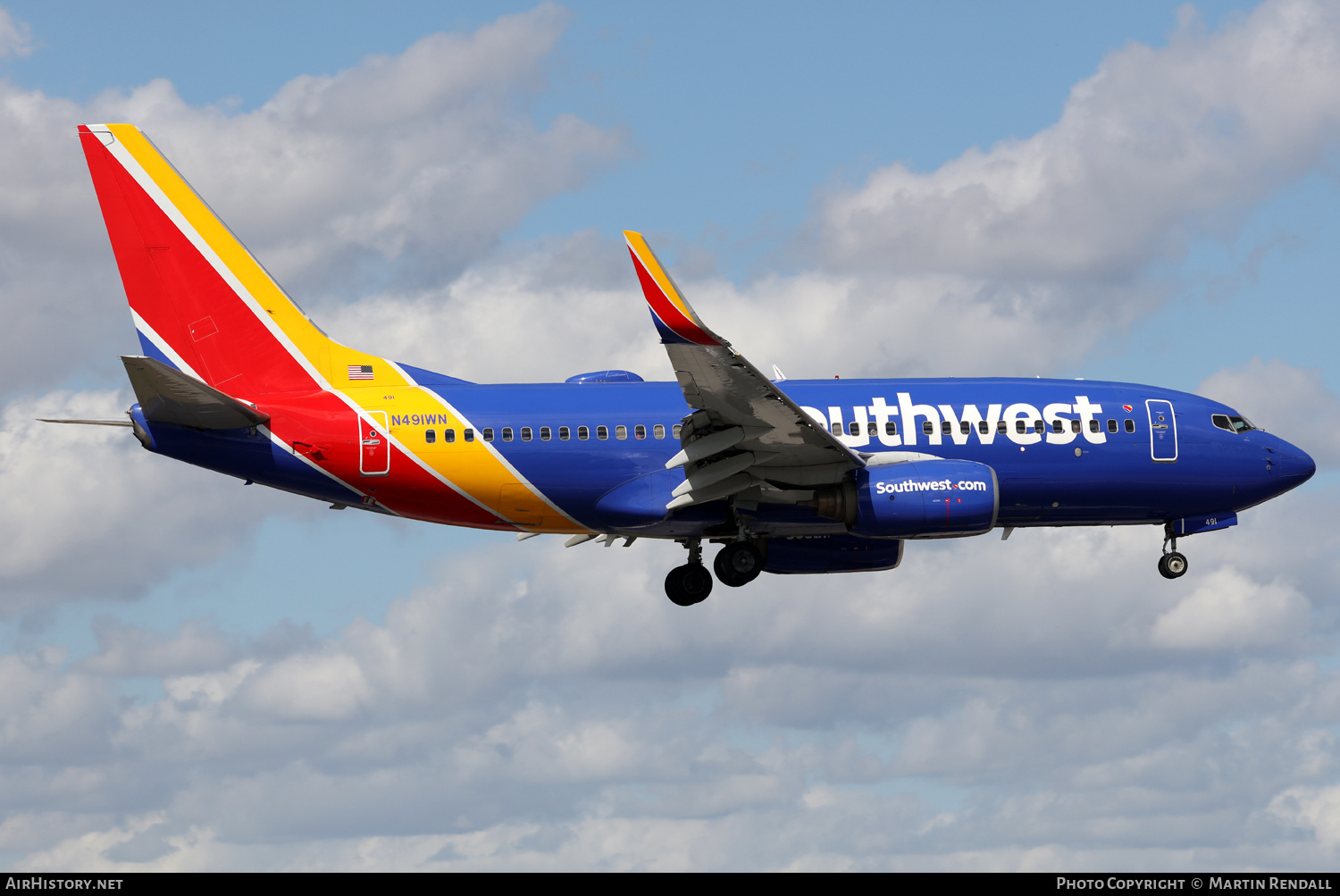 Aircraft Photo of N491WN | Boeing 737-7H4 | Southwest Airlines | AirHistory.net #681294