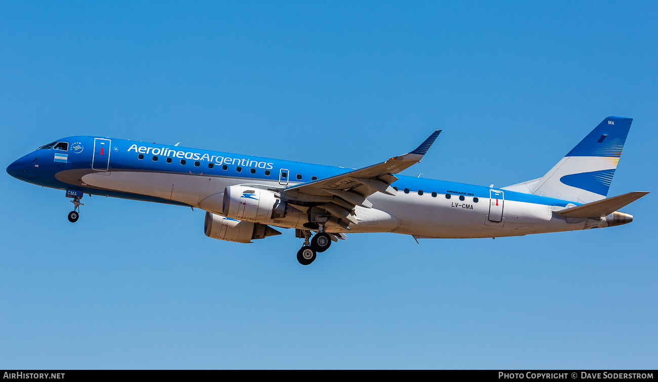 Aircraft Photo of LV-CMA | Embraer 190AR (ERJ-190-100IGW) | Aerolíneas Argentinas | AirHistory.net #681703