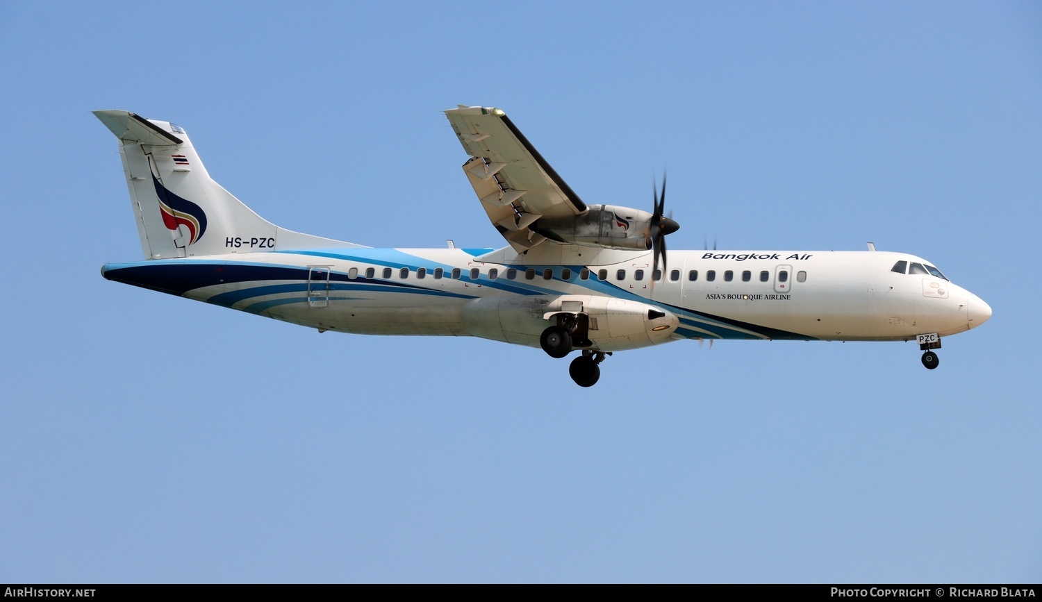 Aircraft Photo of HS-PZC | ATR ATR-72-600 (ATR-72-212A) | Bangkok Airways | AirHistory.net #682144