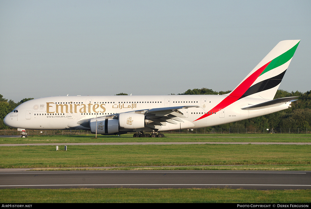 Aircraft Photo of A6-EOX | Airbus A380-861 | Emirates | AirHistory.net #682163