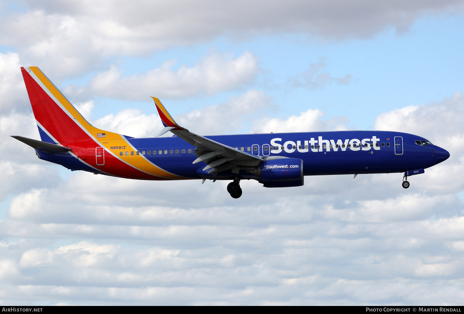 Aircraft Photo of N8581Z | Boeing 737-800 | Southwest Airlines | AirHistory.net #682369