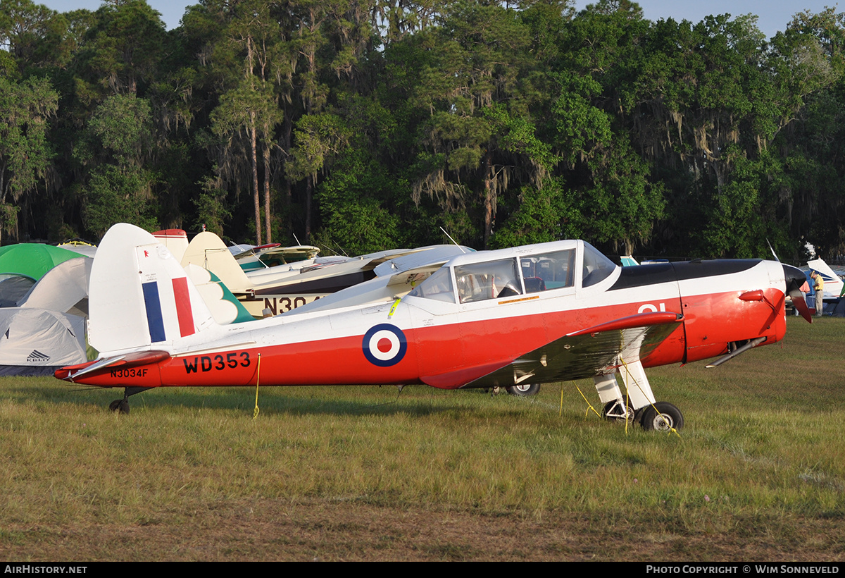 Aircraft Photo of N3034F / WD353 | De Havilland DHC-1 Chipmunk Mk22 | UK - Air Force | AirHistory.net #682601