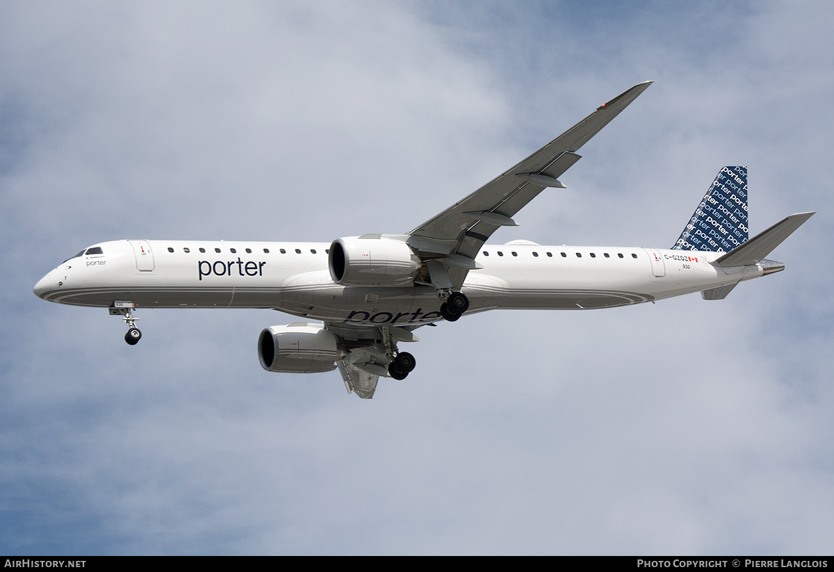 Aircraft Photo of C-GZQZ | Embraer 195-E2 (ERJ-190-400) | Porter Airlines | AirHistory.net #682719