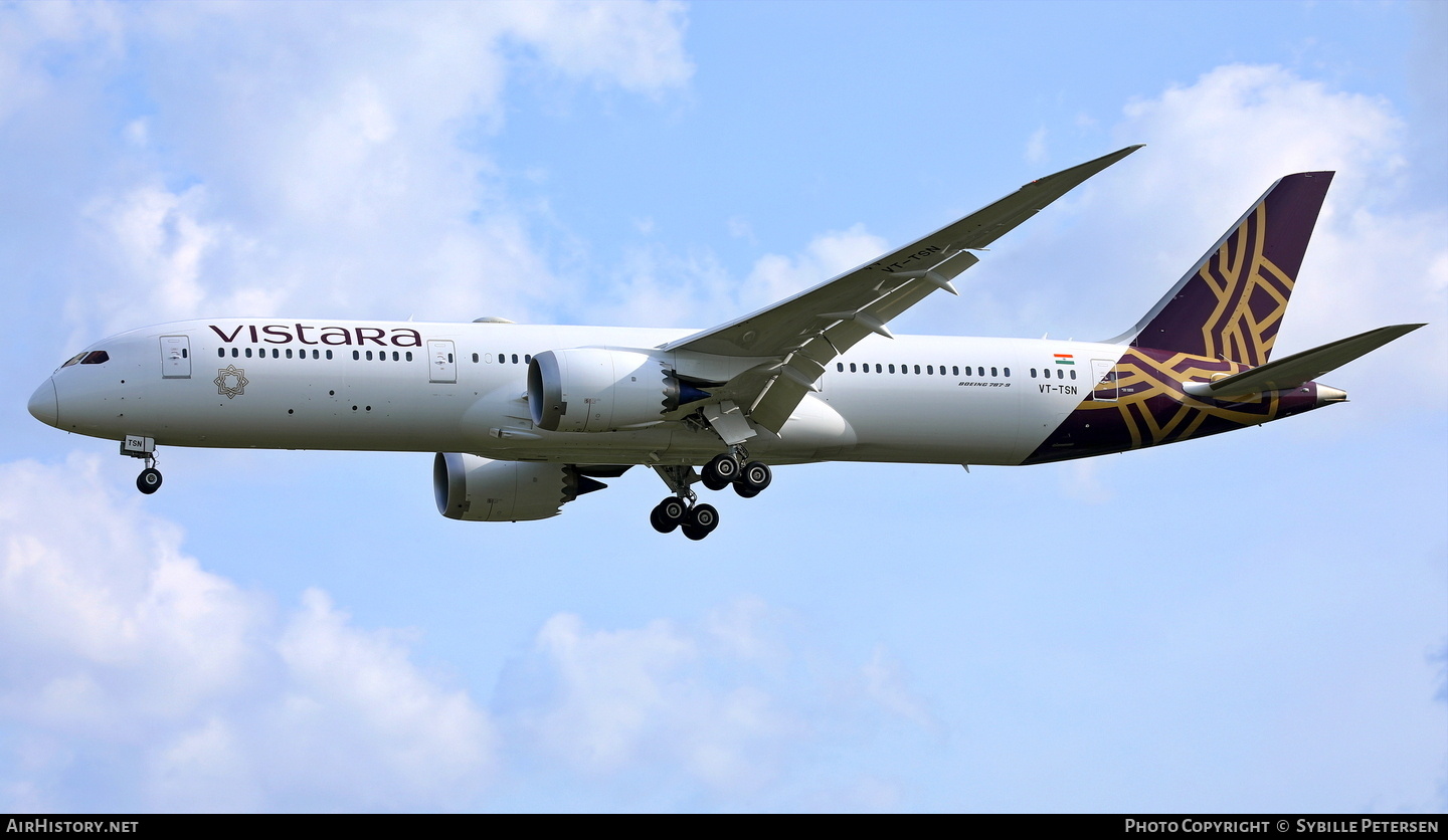 Aircraft Photo of VT-TSN | Boeing 787-9 Dreamliner | Vistara | AirHistory.net #682801