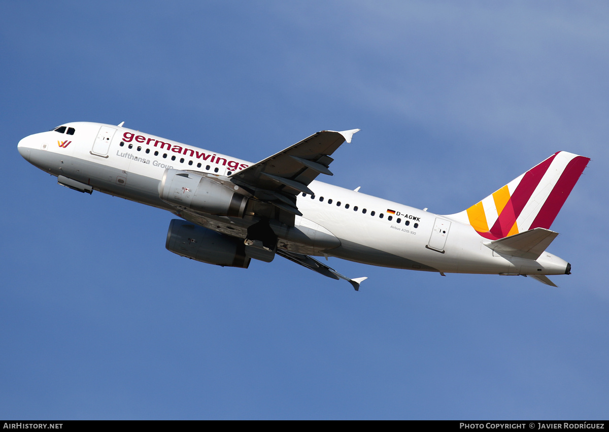 Aircraft Photo of D-AGWK | Airbus A319-132 | Germanwings | AirHistory.net #683104