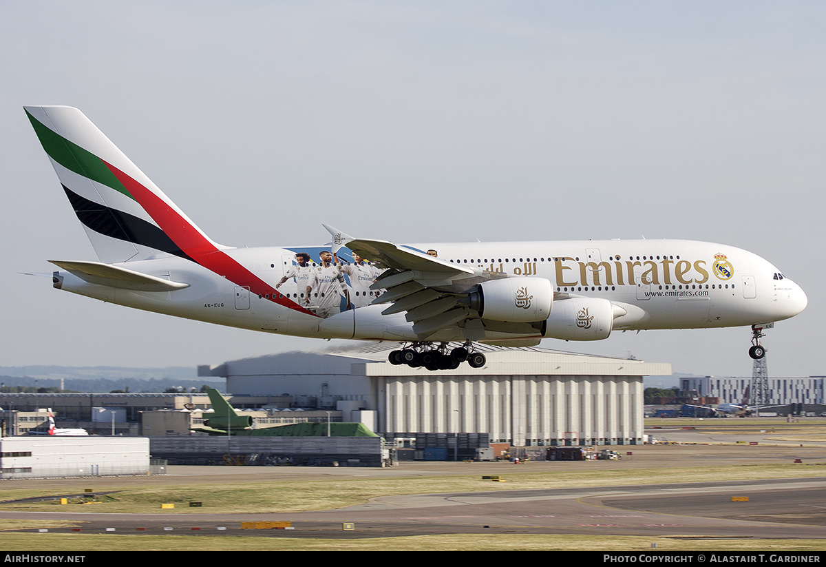 Aircraft Photo of A6-EUG | Airbus A380-861 | Emirates | AirHistory.net #683389