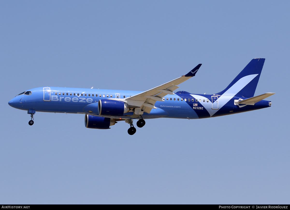 Aircraft Photo of N232BZ | Airbus A220-300 (BD-500-1A11) | Breeze Airways | AirHistory.net #683481