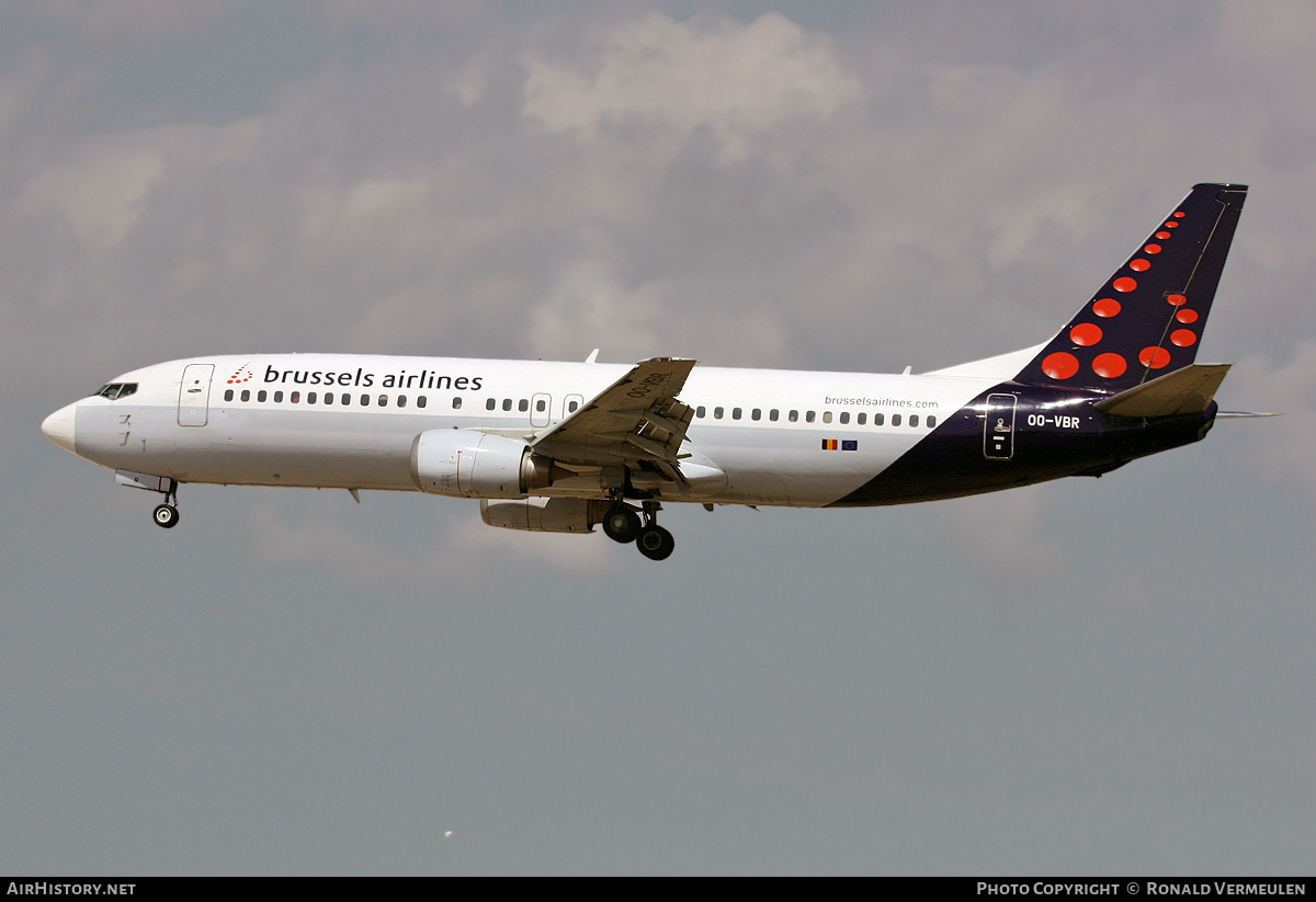 Aircraft Photo of OO-VBR | Boeing 737-4Y0 | Brussels Airlines | AirHistory.net #683501