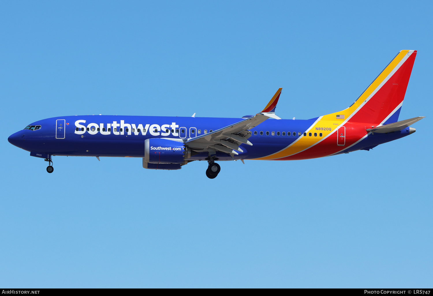 Aircraft Photo of N8920Q | Boeing 737-8 Max 8 | Southwest Airlines | AirHistory.net #683794