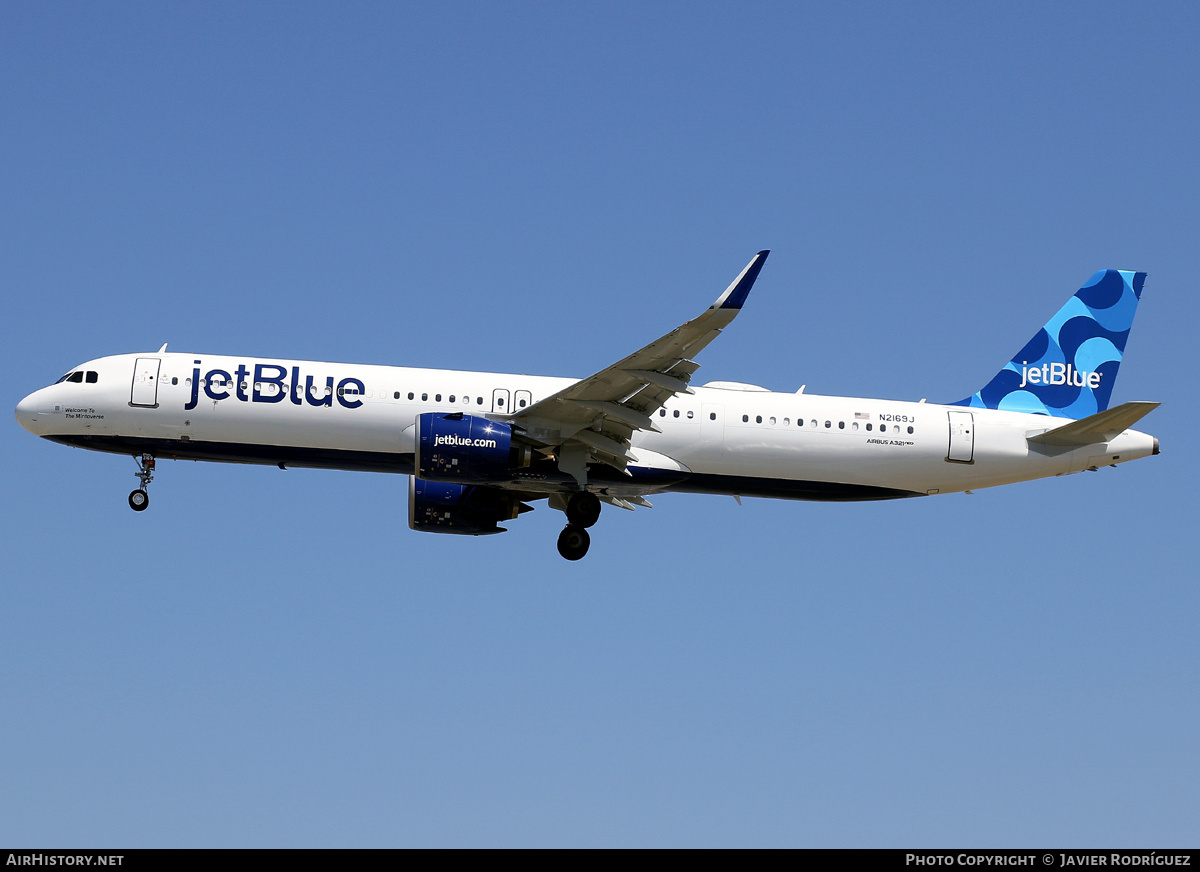 Aircraft Photo of N2169J | Airbus A321-271NX | JetBlue Airways | AirHistory.net #683945