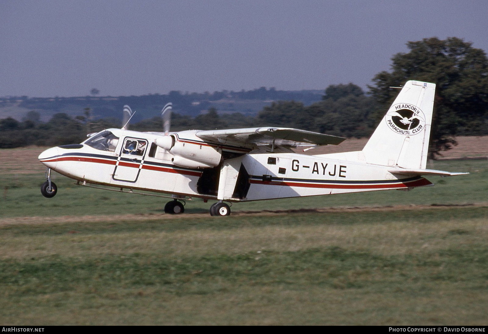 Aircraft Photo of G-AYJE | Britten-Norman BN-2A-26 Islander | Headcorn Parachute Club | AirHistory.net #684790