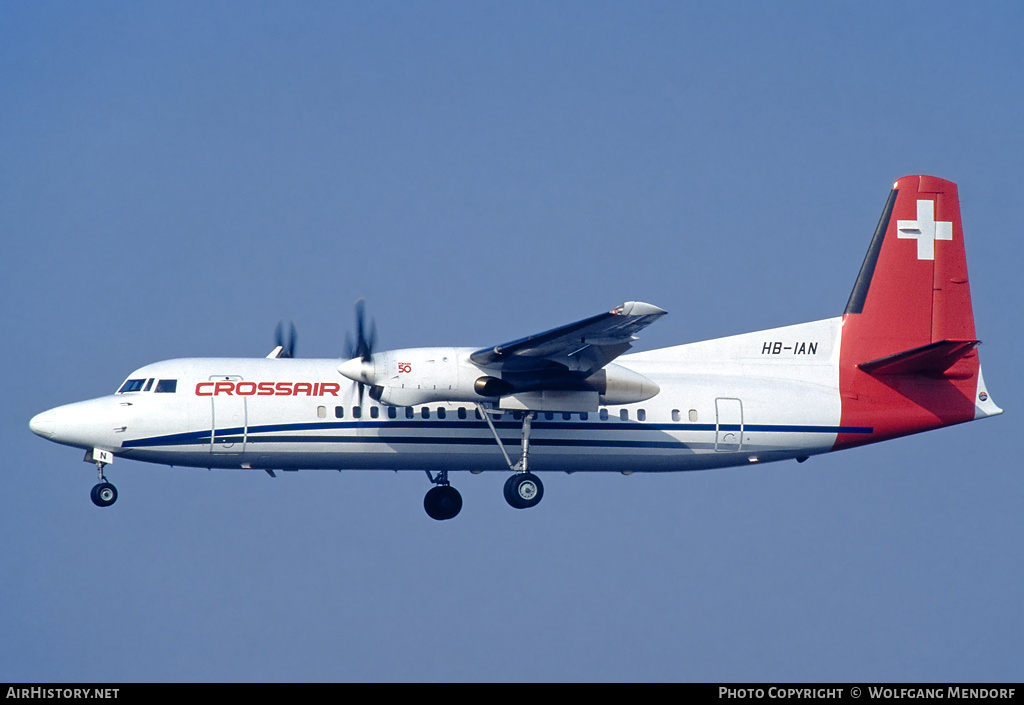 Aircraft Photo of HB-IAN | Fokker 50 | Crossair | AirHistory.net #684983