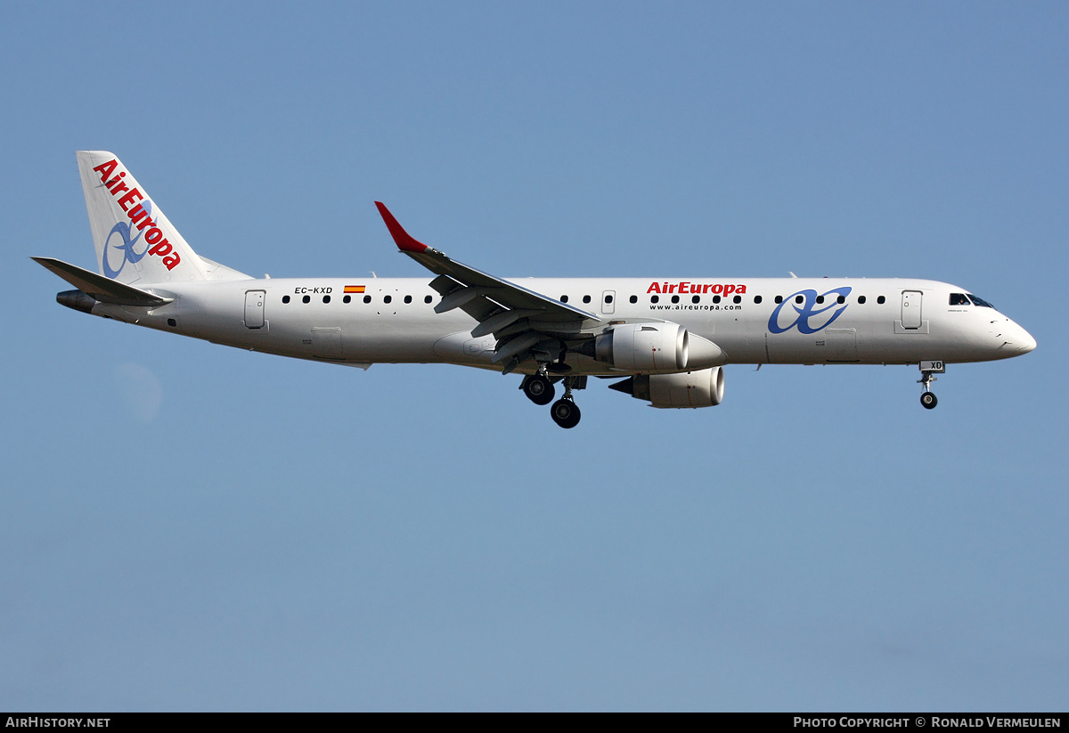 Aircraft Photo of EC-KXD | Embraer 195LR (ERJ-190-200LR) | Air Europa | AirHistory.net #685540