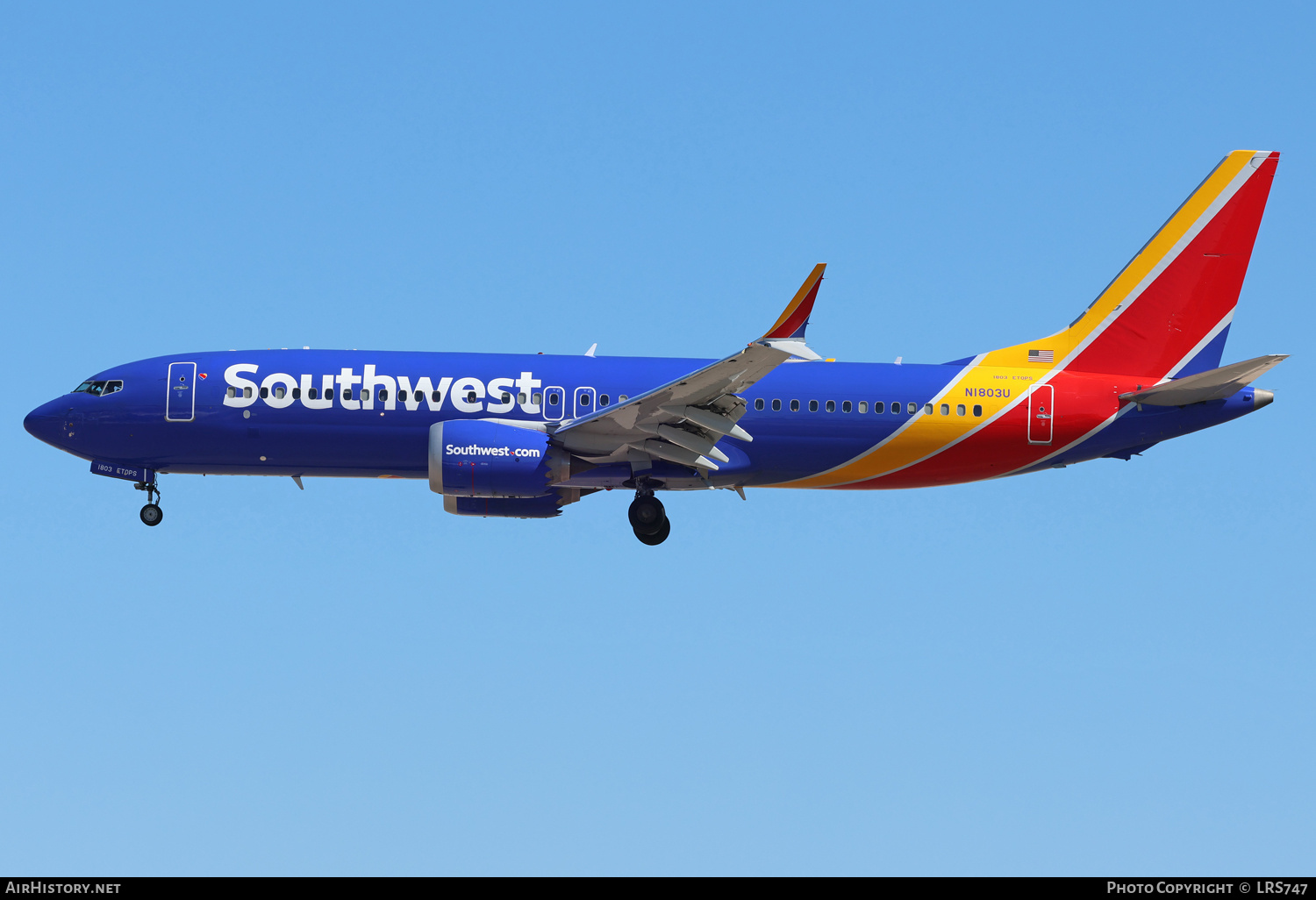 Aircraft Photo of N1803U | Boeing 737-8 Max 8 | Southwest Airlines | AirHistory.net #686118