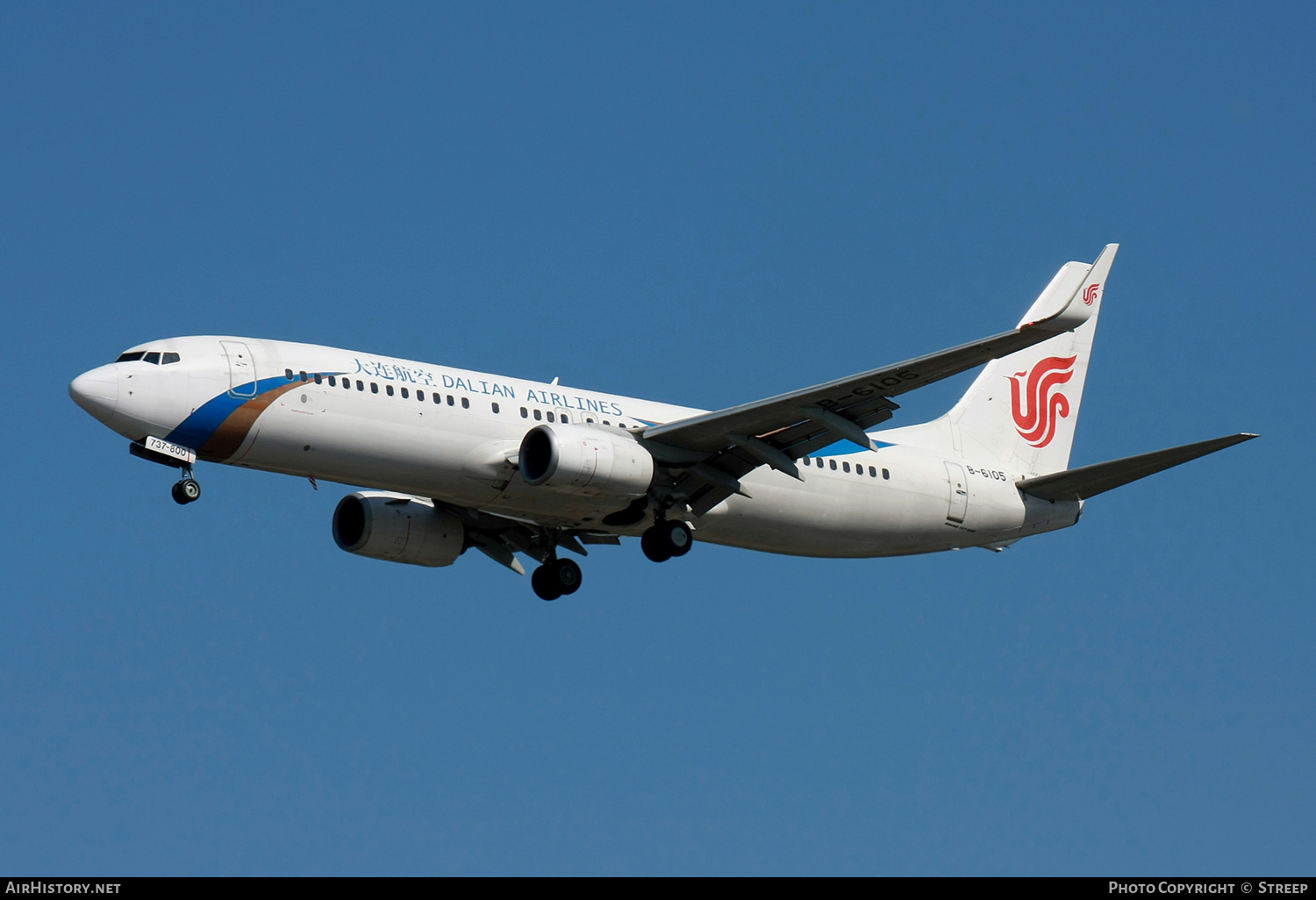 Aircraft Photo of B-6105 | Boeing 737-89L | Dalian Airlines | AirHistory.net #686560