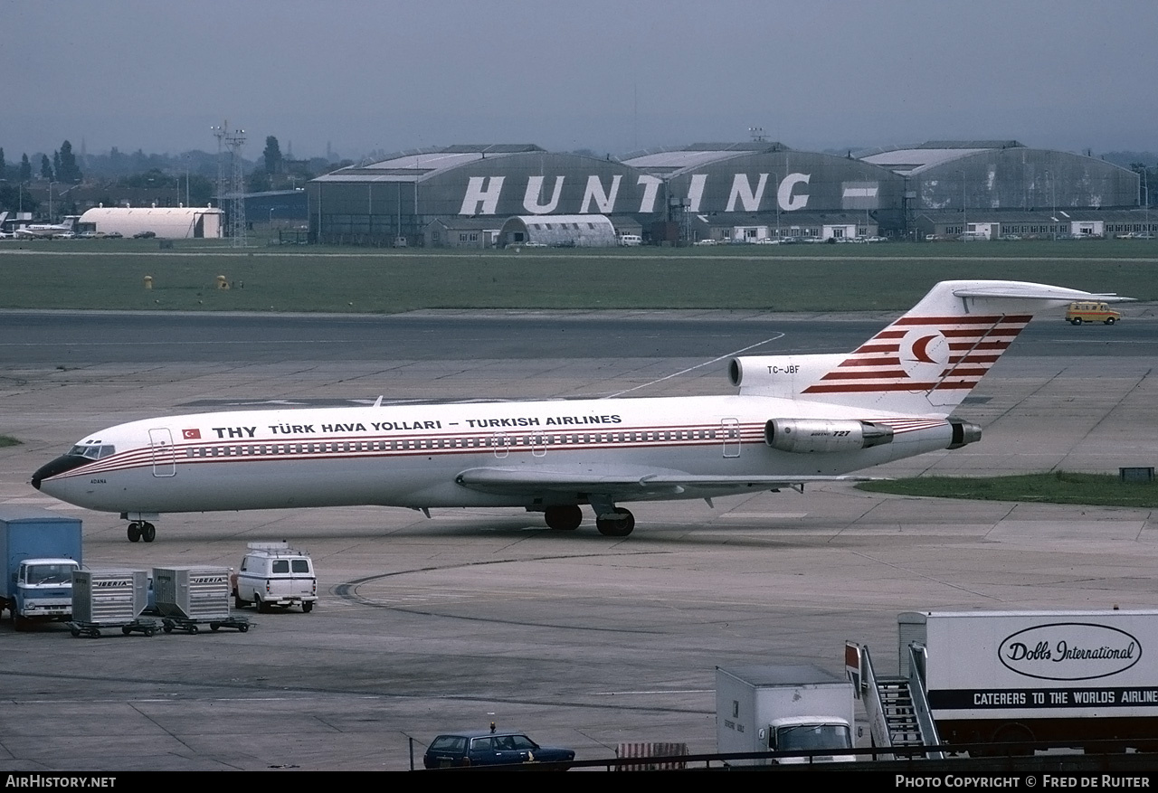 Aircraft Photo of TC-JBF | Boeing 727-2F2/Adv | THY Türk Hava Yolları - Turkish Airlines | AirHistory.net #686706