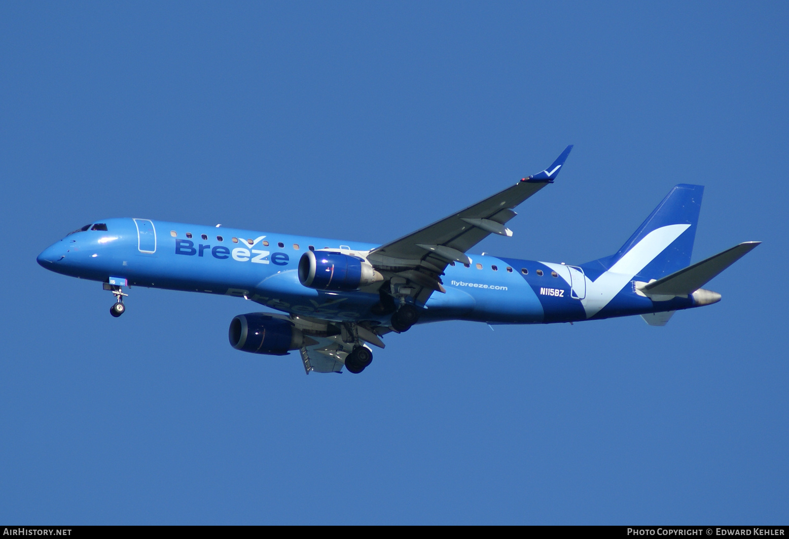 Aircraft Photo of N115BZ | Embraer 190AR (ERJ-190-100IGW) | Breeze Airways | AirHistory.net #687177