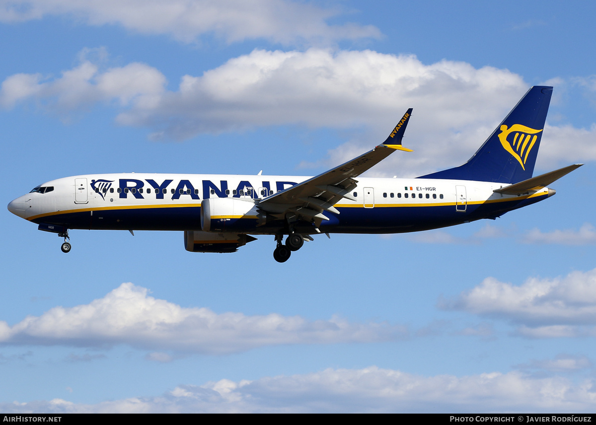 Aircraft Photo of EI-HGR | Boeing 737-8200 Max 200 | Ryanair | AirHistory.net #687306