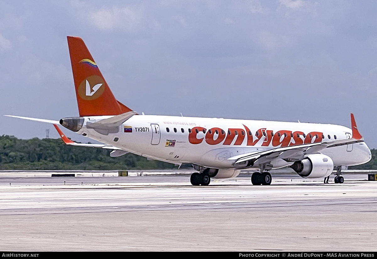 Aircraft Photo of YV3071 | Embraer 190AR (ERJ-190-100IGW) | Conviasa | AirHistory.net #687771