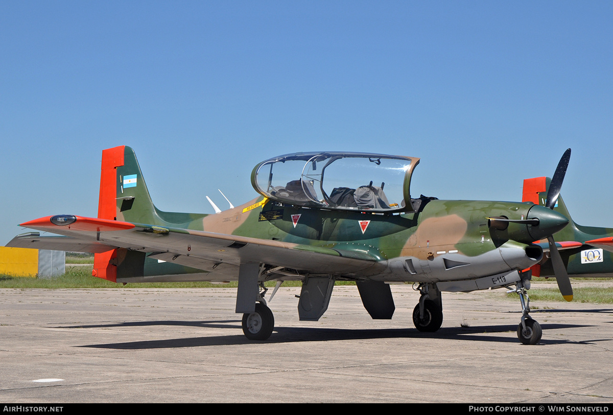 Aircraft Photo of E-119 | Embraer EMB-312A Tucano | Argentina - Air Force | AirHistory.net #688179