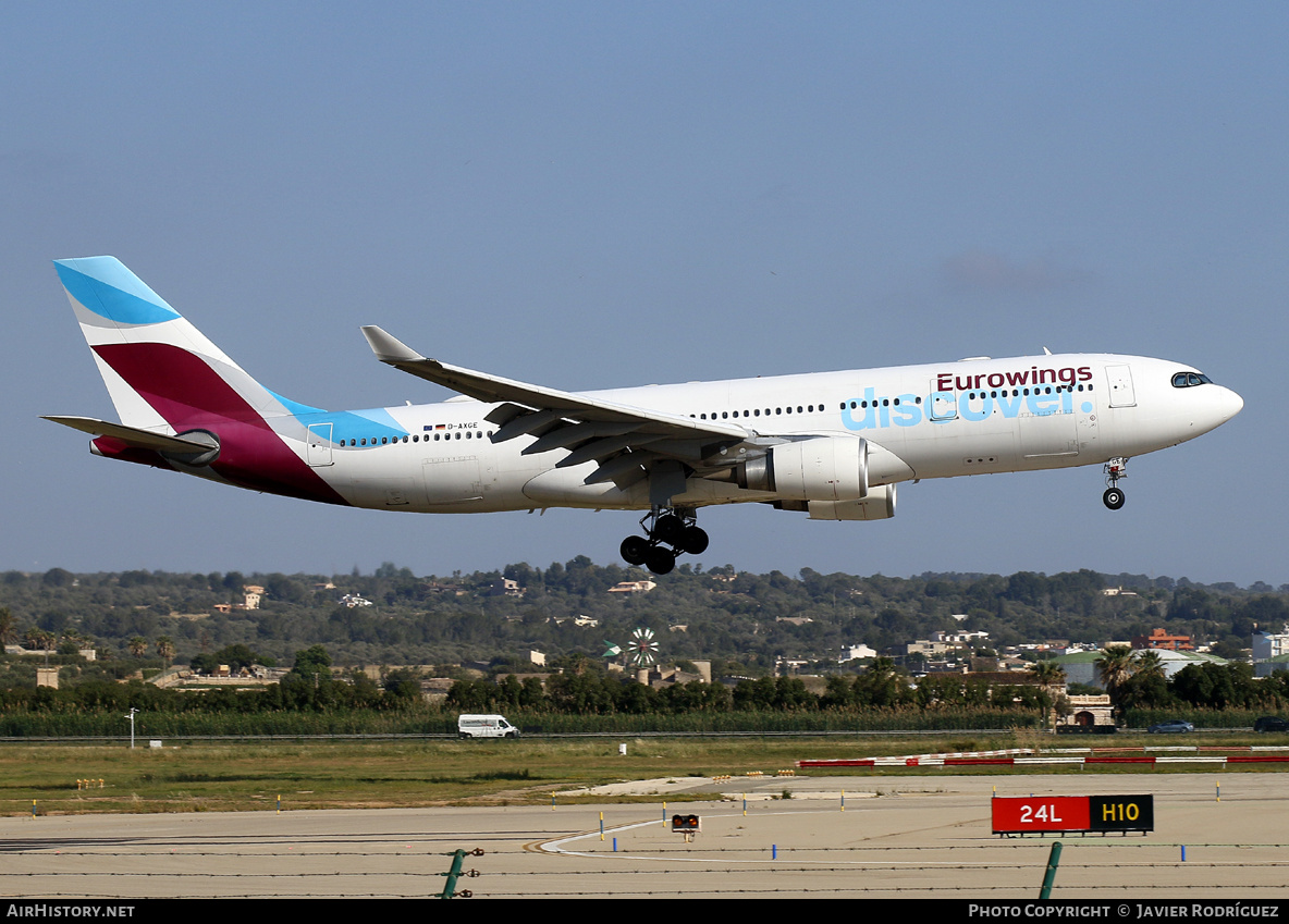 Aircraft Photo of D-AXGE | Airbus A330-202 | Eurowings Discover | AirHistory.net #688413