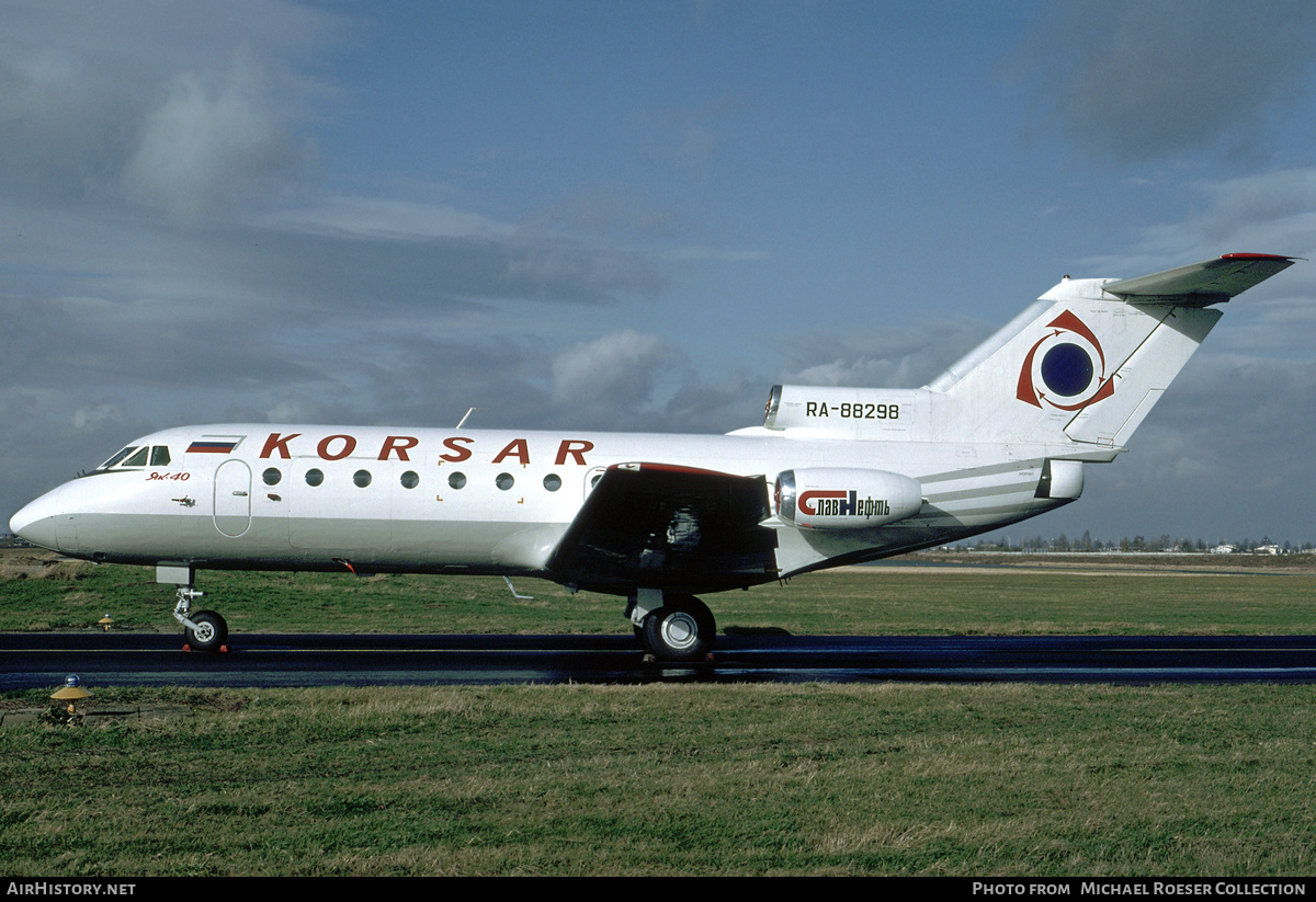 Aircraft Photo of RA-88298 | Yakovlev Yak-40 | Korsar Aviakompania | AirHistory.net #689208