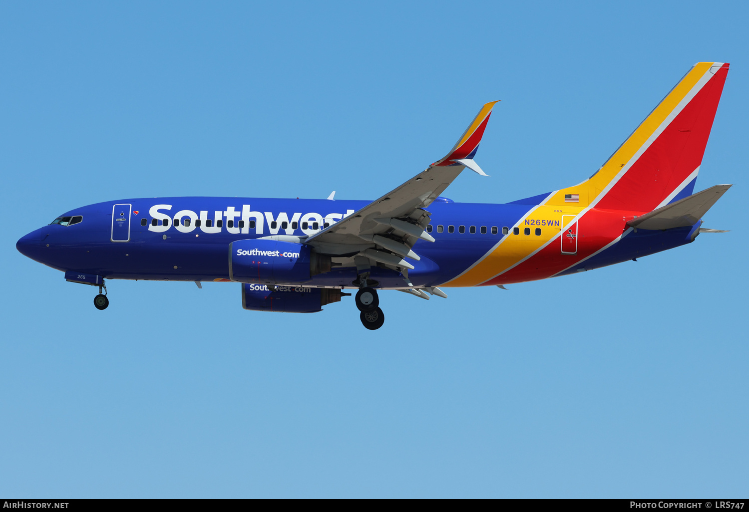 Aircraft Photo of N265WN | Boeing 737-7H4 | Southwest Airlines | AirHistory.net #689287