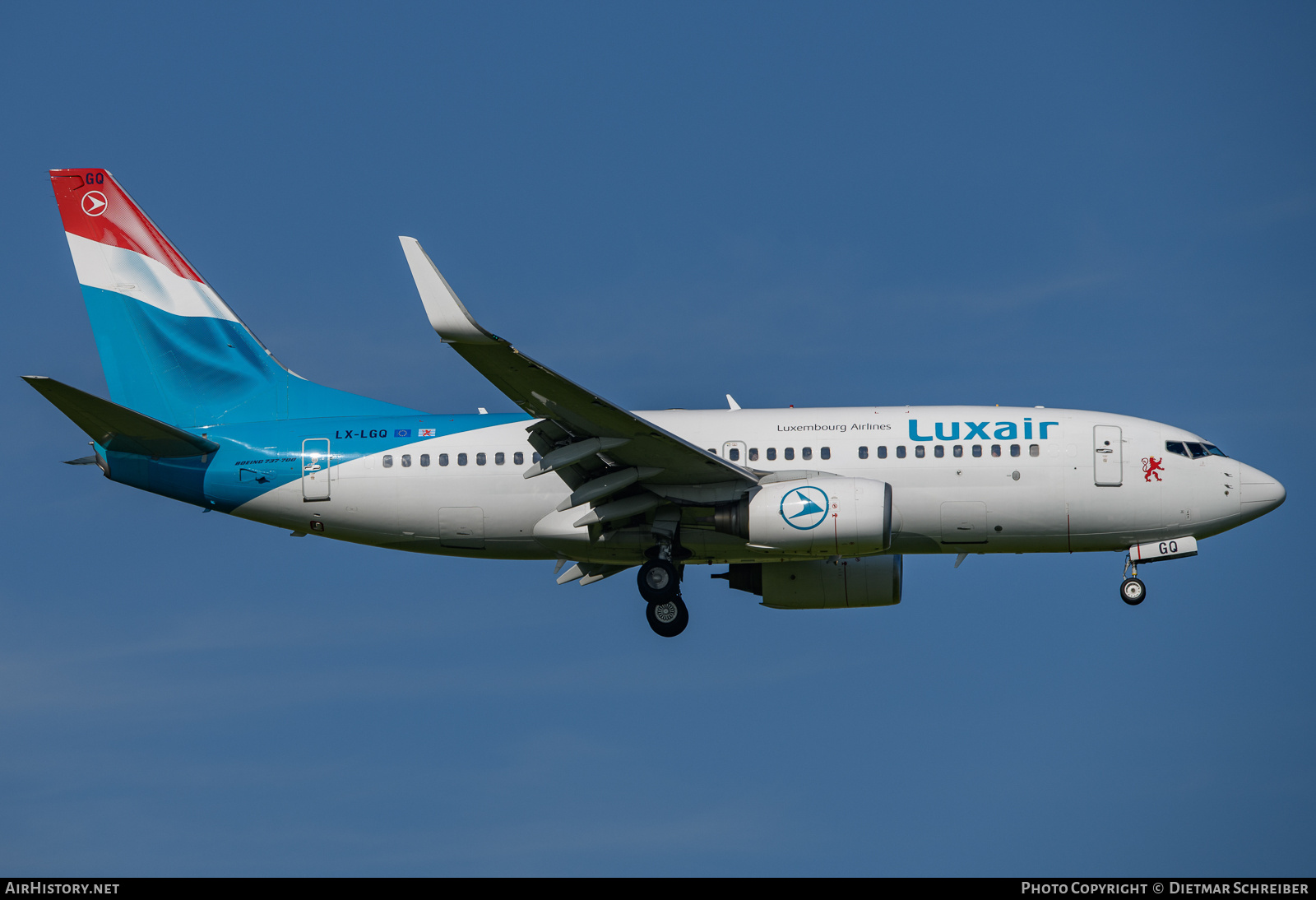Aircraft Photo of LX-LGQ | Boeing 737-7C9 | Luxair | AirHistory.net #689681