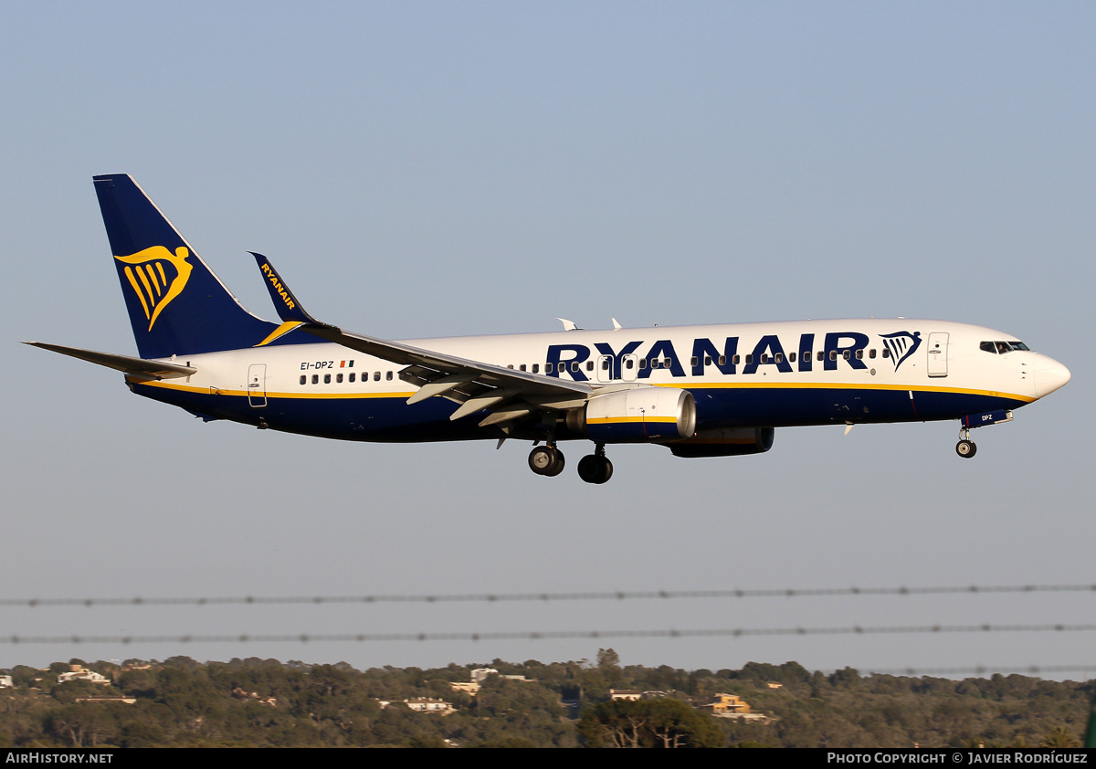 Aircraft Photo of EI-DPZ | Boeing 737-8AS | Ryanair | AirHistory.net #689709