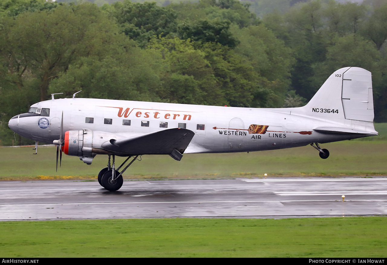 Aircraft Photo of N33644 / NC33644 | Douglas DC-3A-197E | Western Air Lines | AirHistory.net #689897