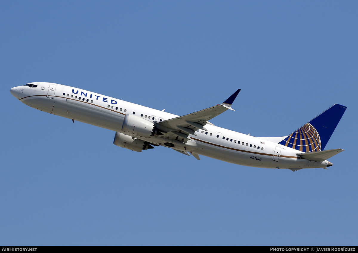 Aircraft Photo of N37516 | Boeing 737-9 Max 9 | United Airlines | AirHistory.net #690721