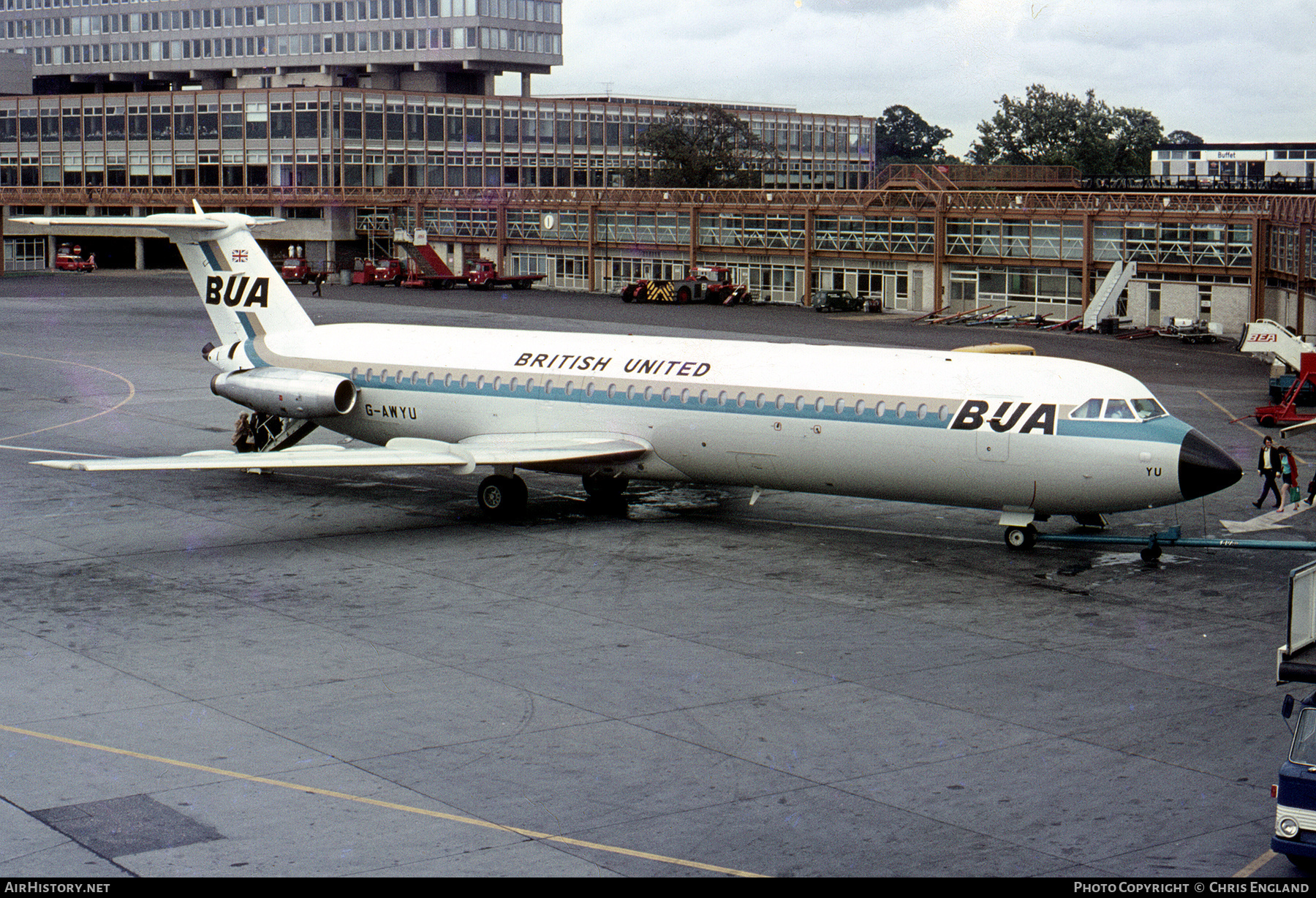 Aircraft Photo of G-AWYU | BAC 111-501EX One-Eleven | British United Airways - BUA | AirHistory.net #690755