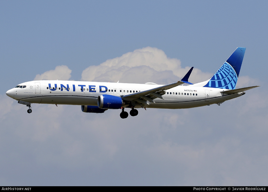 Aircraft Photo of N47570 | Boeing 737-9 Max 9 | United Airlines | AirHistory.net #691609