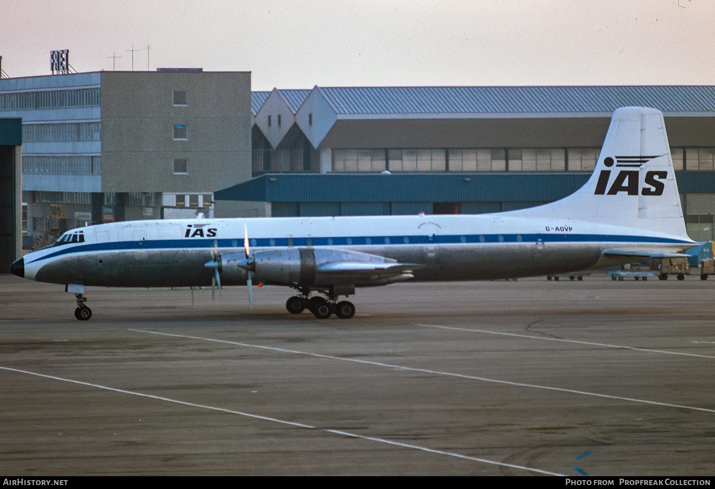 Aircraft Photo of G-AOVP | Bristol 175 Britannia 312F | IAS Cargo Airlines - International Aviation Services | AirHistory.net #692030