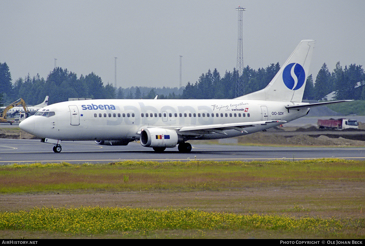 Aircraft Photo of OO-SDY | Boeing 737-329 | Sabena | AirHistory.net #693257
