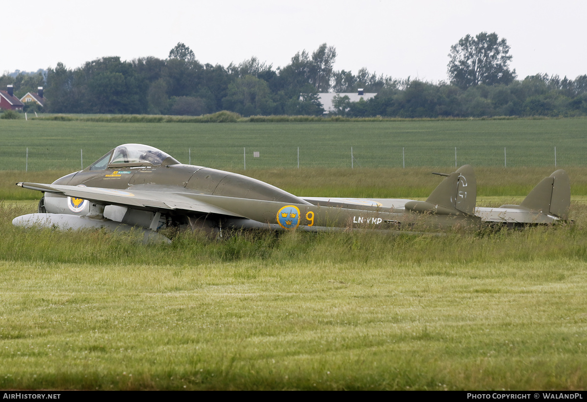 Aircraft Photo of LN-VMP | De Havilland D.H. 100 Vampire FB6 | Sweden - Air Force | AirHistory.net #693526