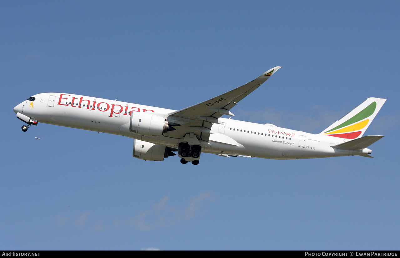Aircraft Photo of ET-AVD | Airbus A350-941 | Ethiopian Airlines | AirHistory.net #693804